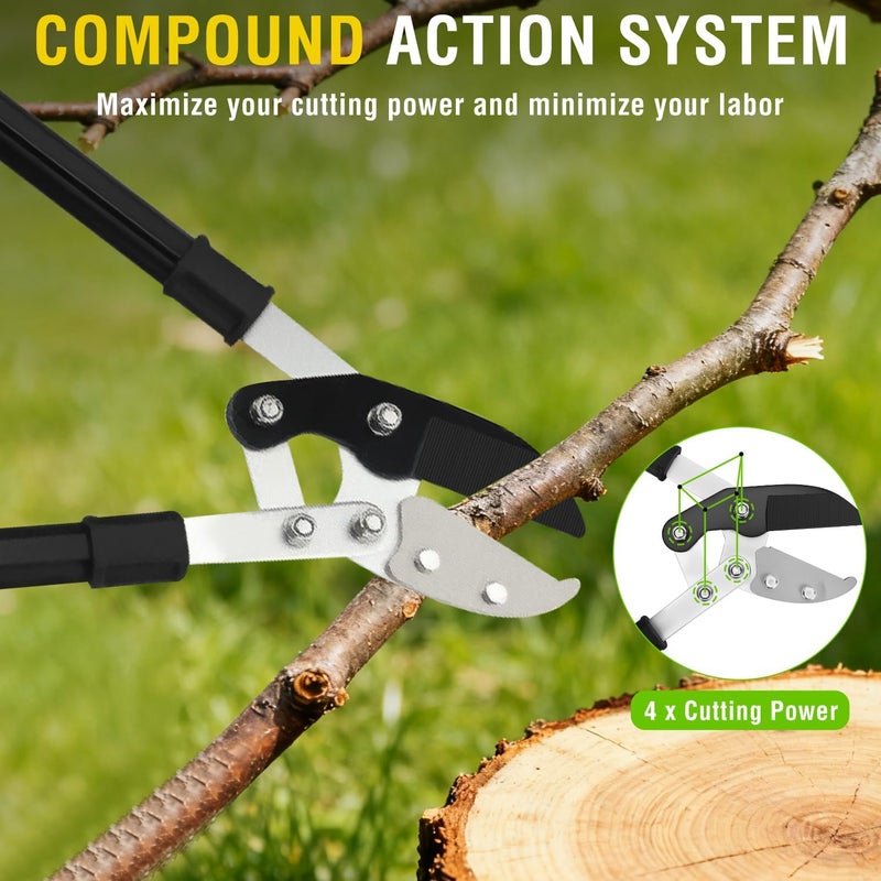 Yesker 29.5" Loppers Heavy Duty Tree Trimmer Sharp Anvil Blade Bypass Loppers up to 1.6 Inch Dia Cut Capacity Compound Action System Limb Branch Cutter Ideal for Tree Trimming Garden Maintenance - Image 5